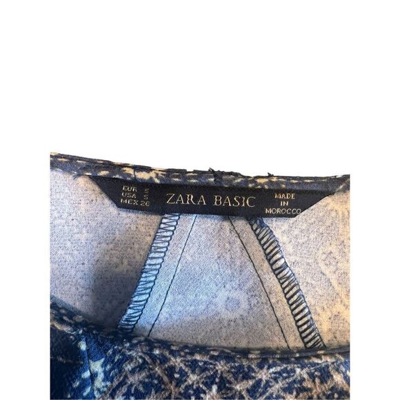 Zara basic oversized printed long sleeve mini dress small funky print - Picture 4 of 5